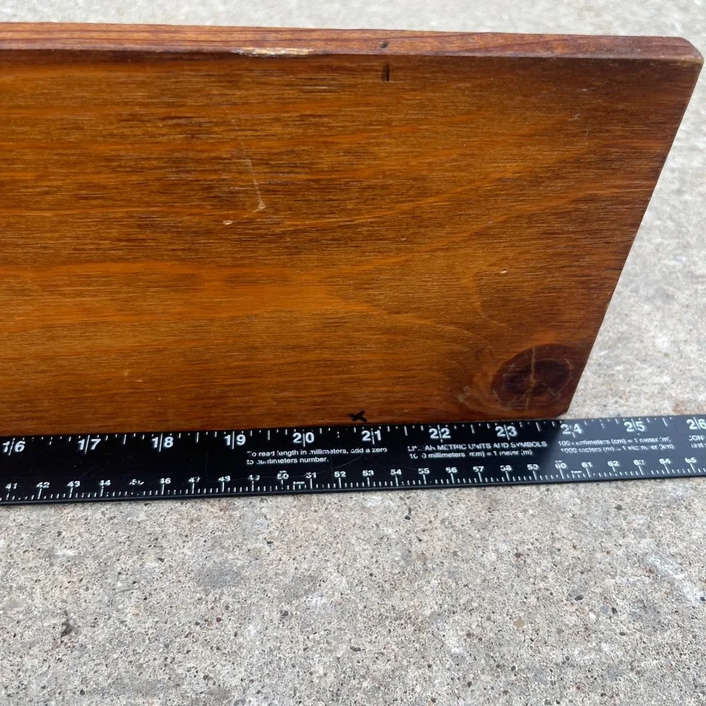 Vintage Rustic Wood Heart Wall Shelf Floating Farmhouse Brown 24 Inch Handmade